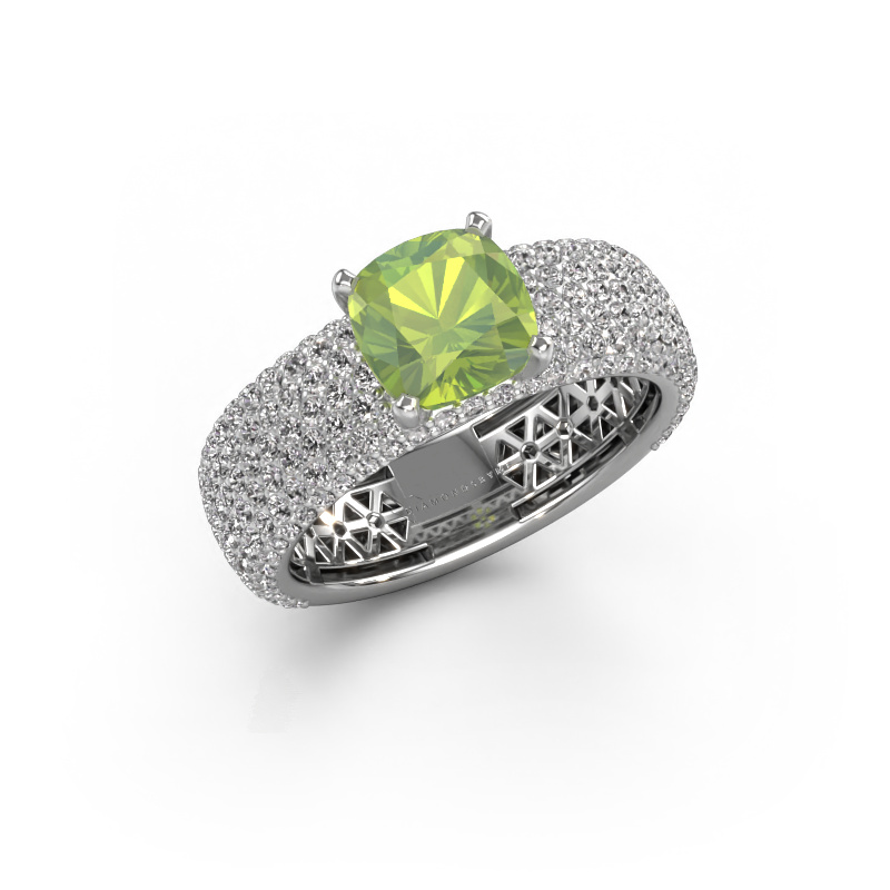 Bild von Verlobungsring Darcy 585 Weißgold Peridot 7 mm