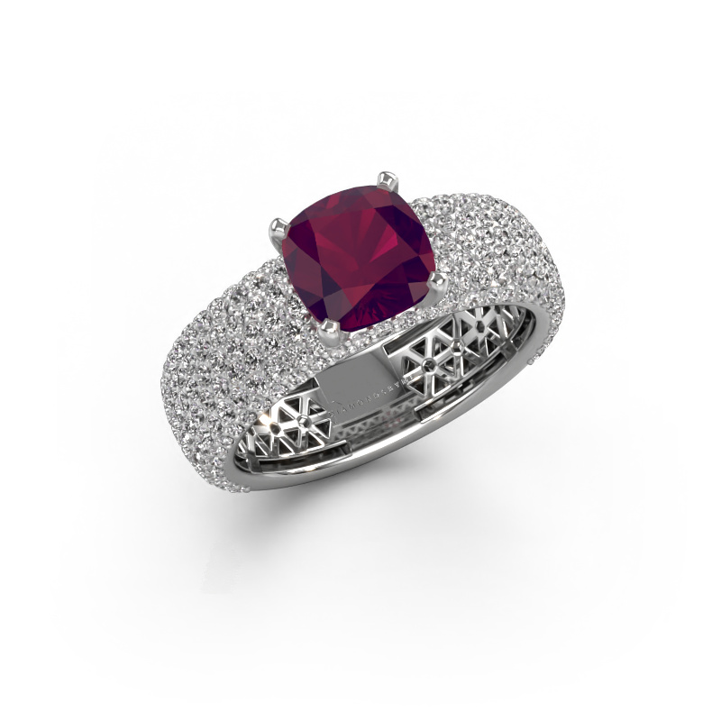 Image of Engagement ring Darcy 950 platinum Rhodolite 7 mm