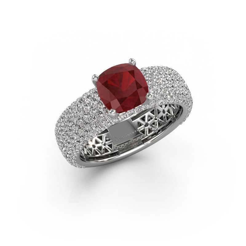 Image of Engagement ring Darcy 950 platinum Ruby 7 mm