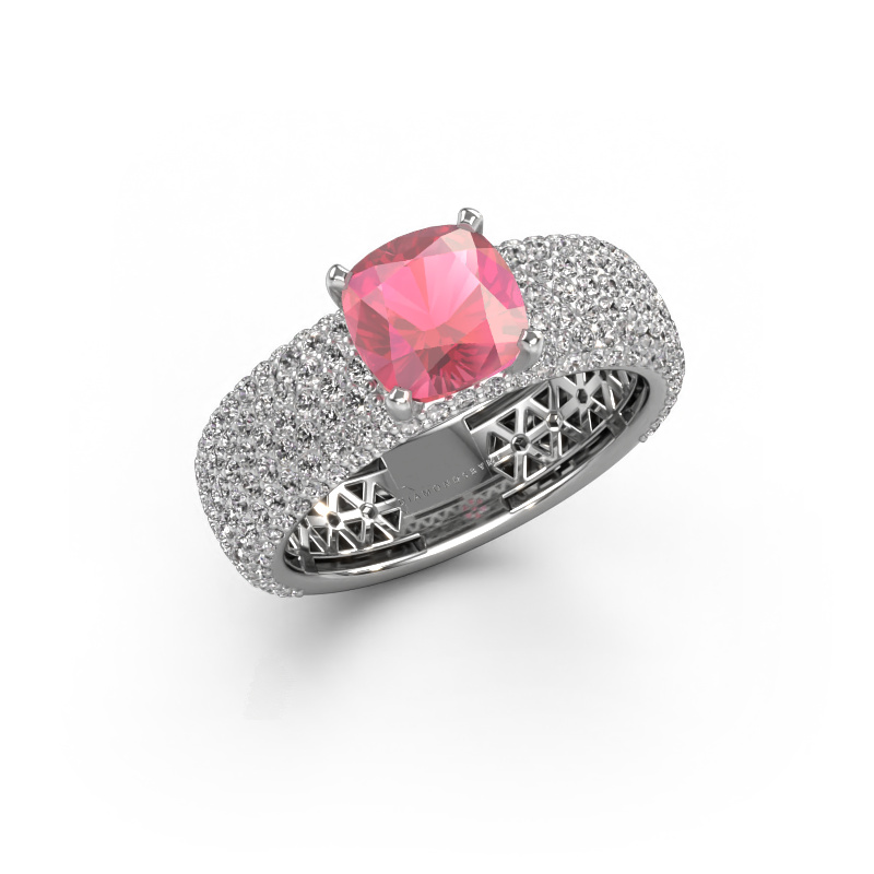 Image de Bague de fiançailles Darcy 950 platine Rose tourmaline 7 mm