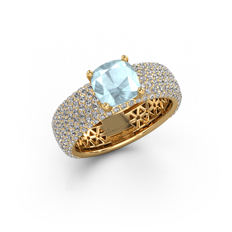 Bild von Verlobungsring Darcy 585 Gold Aquamarin 7 mm