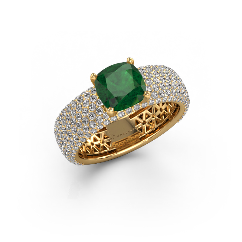 Image of Engagement ring Darcy 585 gold Emerald 7 mm