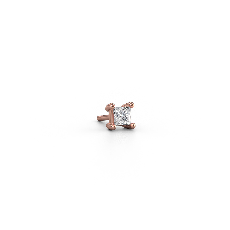 Image de Boucle d'oreille homme Dave SQR 585 or rose Diamant 0.17 crt
