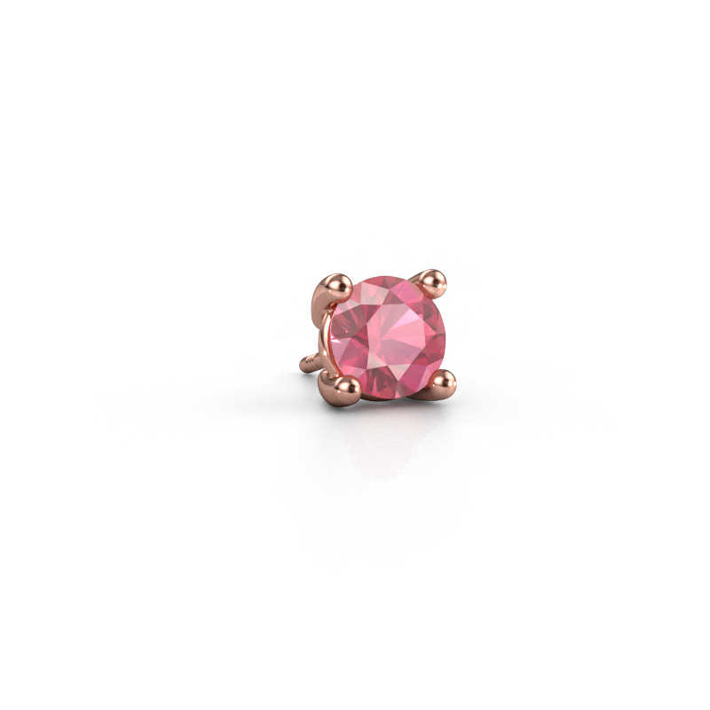 Image de Boucle d'oreille homme Dave RND 585 or rose Rose tourmaline 6.5 mm