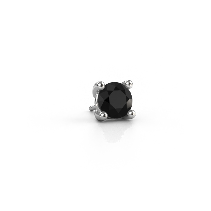 Image of Men's earring Dave RND 585 white gold Black diamond 1.30 crt