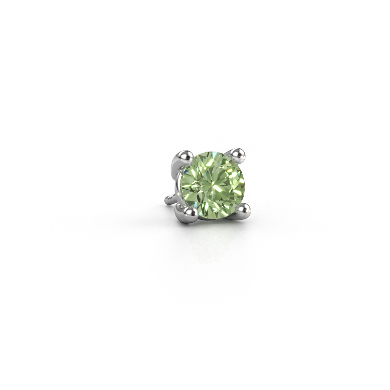 Image of Men's earring Dave RND 950 platinum Green lab grown diamond 6.5 mm