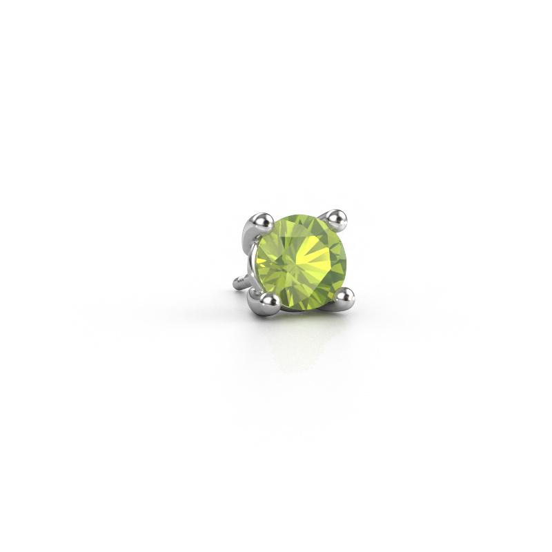 Bild von Männer Ohrstecker Dave RND 585 Weißgold Peridot 6.5 mm