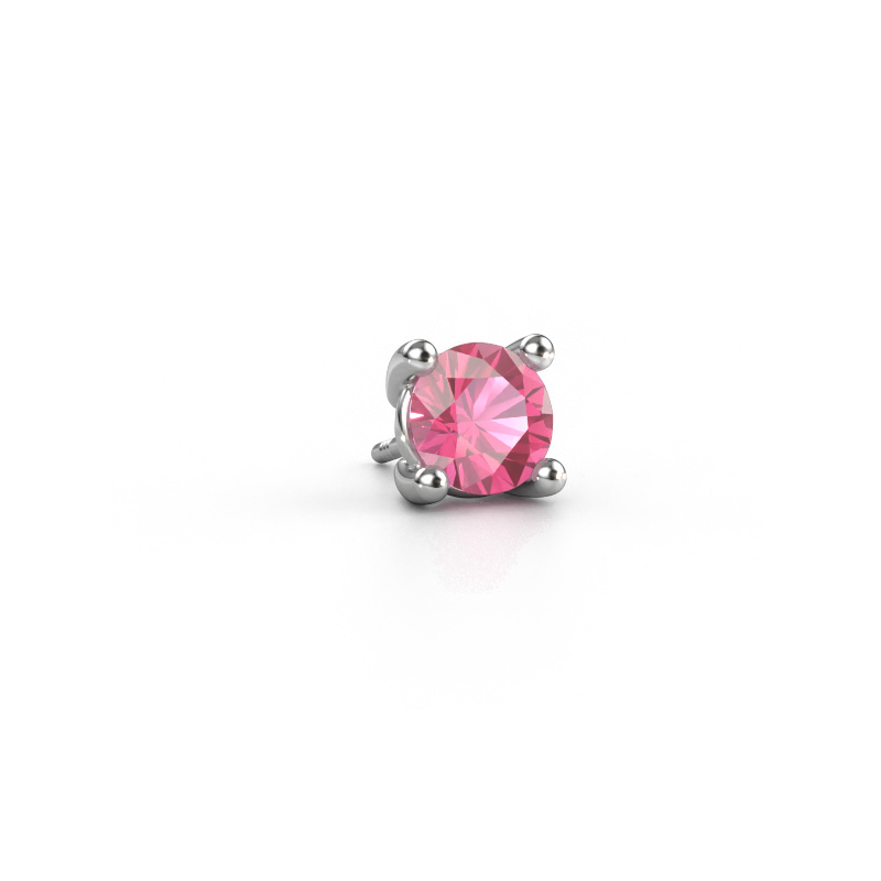 Image of Men's earring Dave RND 950 platinum Pink sapphire 6.5 mm