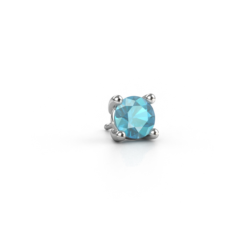 Image of Men's earring Dave RND 950 platinum Blue topaz 6.5 mm