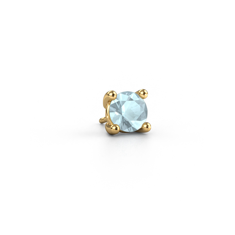 Image of Men's earring Dave RND 585 gold Aquamarine 6.5 mm