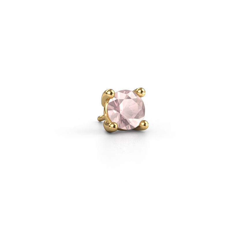 Image of Men's earring Dave RND 585 gold Morganite champagne 6.5 mm