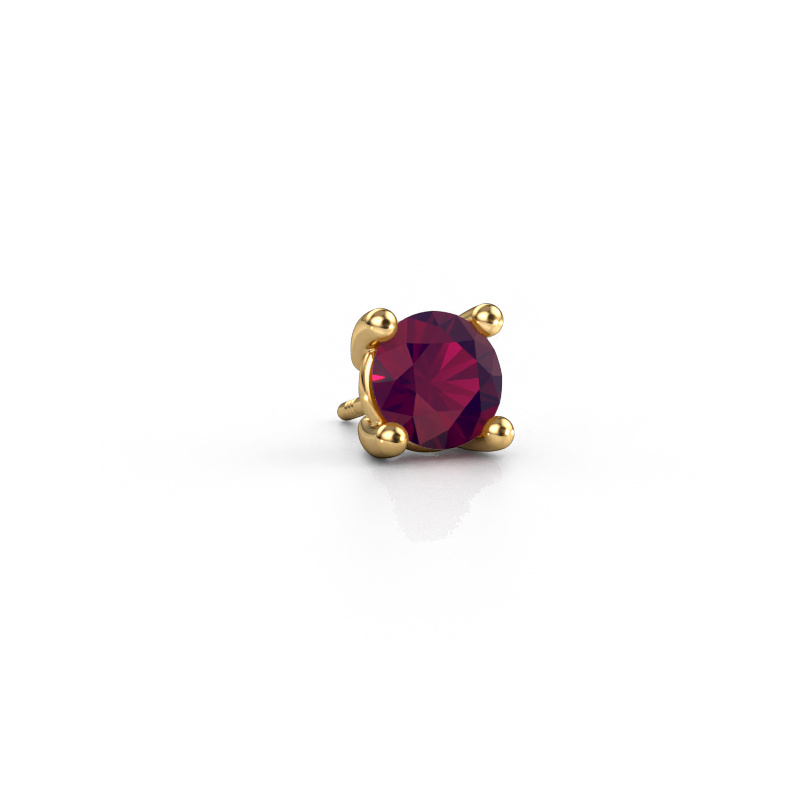 Image of Men's earring Dave RND 585 gold Rhodolite 6.5 mm