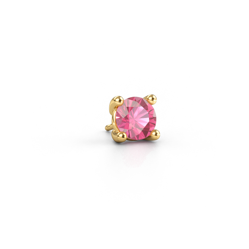 Immagine di Orecchino da uomo Dave RND 585 oro Zaffiro rosa 6.5 mm