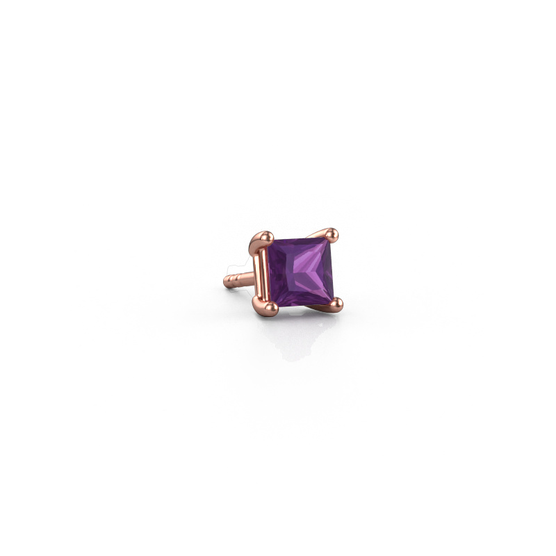 Bild von Männer Ohrstecker Dave SQR 585 Roségold Amethyst 4.5 mm