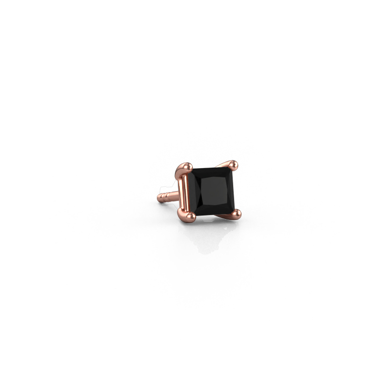 Bild von Männer Ohrstecker Dave SQR 585 Roségold Schwarz Diamant 0.60 crt