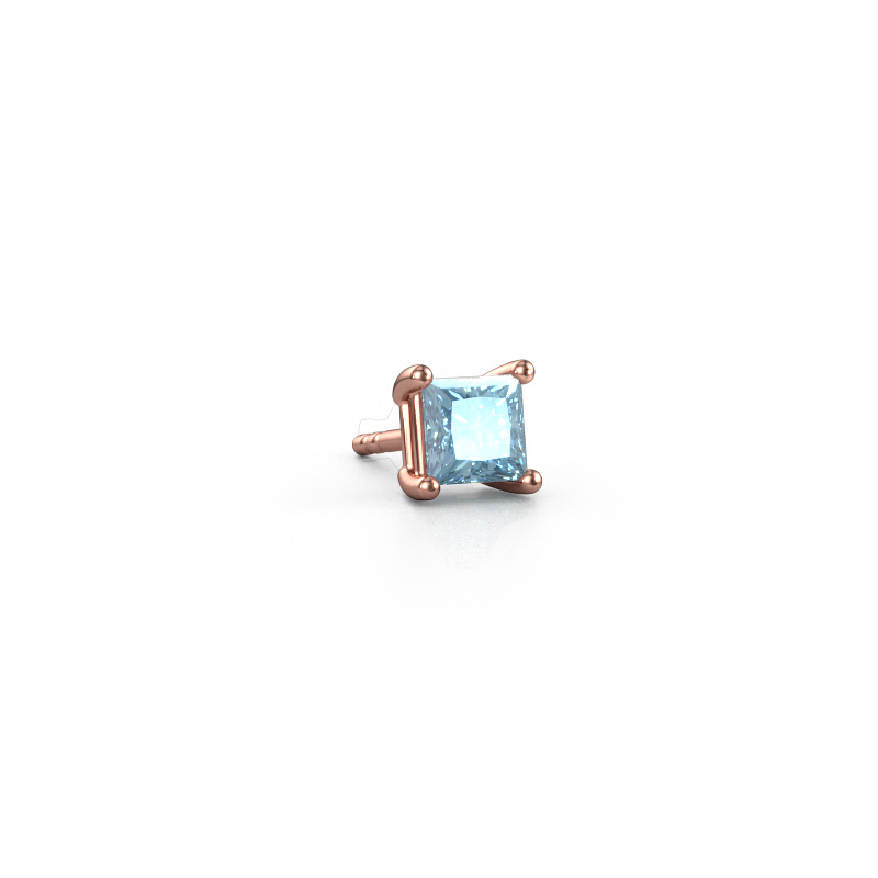 Bild von Männer Ohrstecker Dave SQR 585 Roségold Blauer Labordiamant 4.5 mm