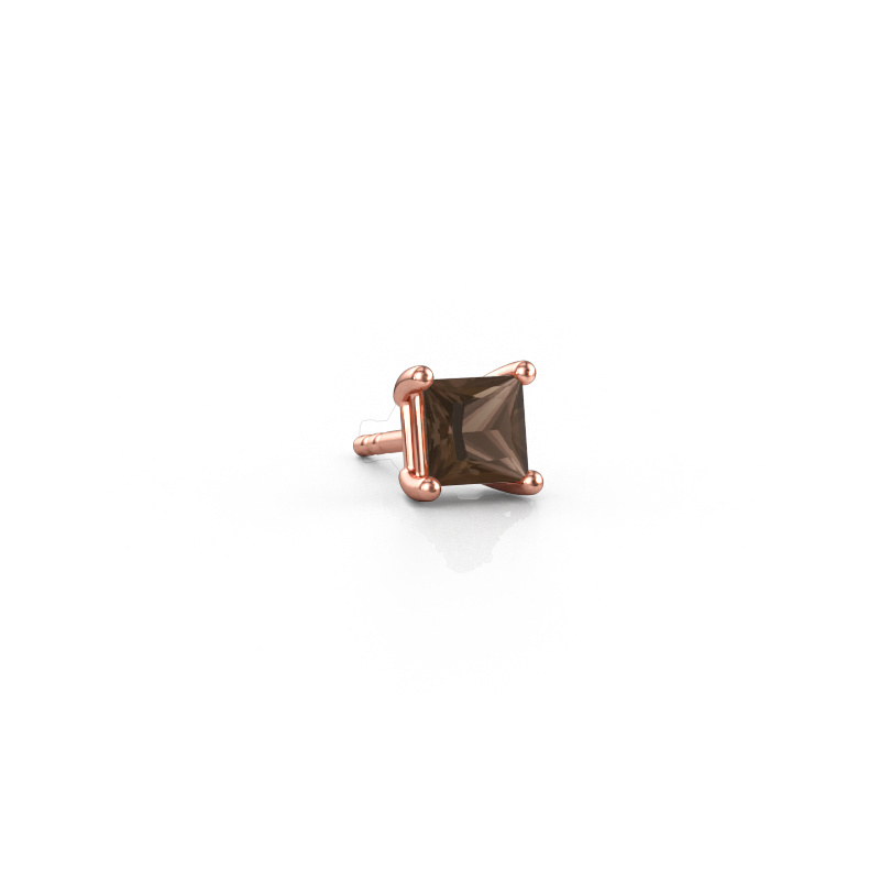 Immagine di Orecchino da uomo Dave SQR 585 oro rosa Quarzo fumé 4.5 mm