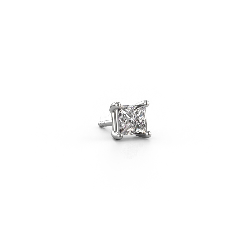 Image de Boucle d'oreille homme Dave SQR 585 or blanc Diamant 0.50 crt