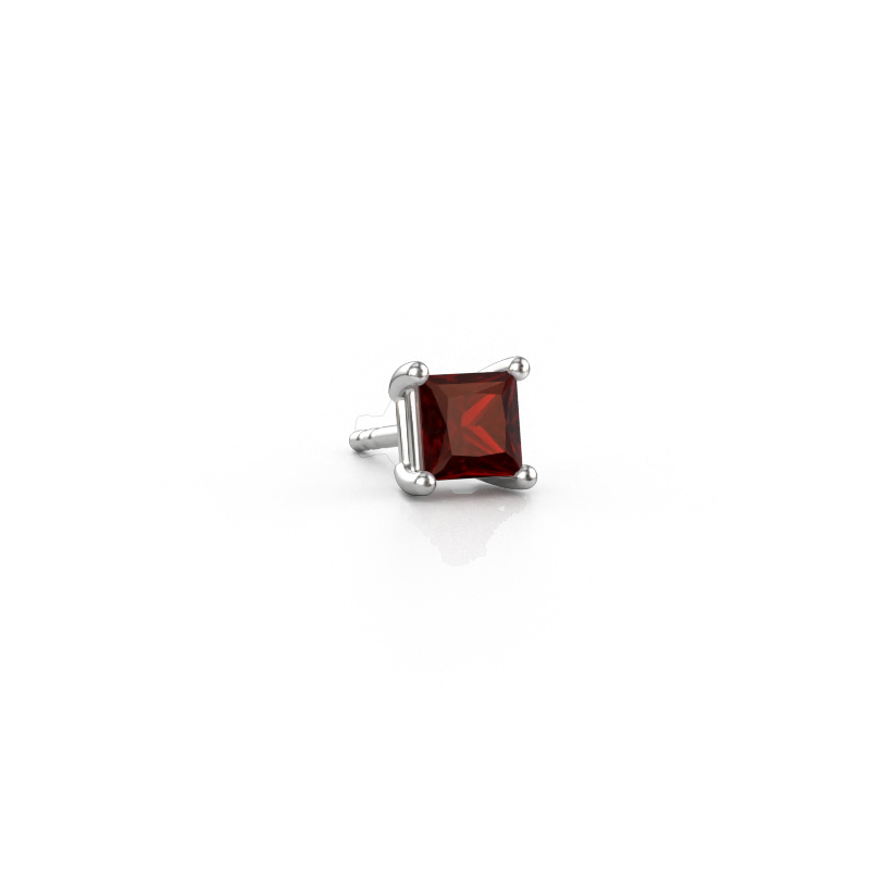 Afbeelding van Heren oorbel Dave SQR 950 platina Granaat 4.5 mm