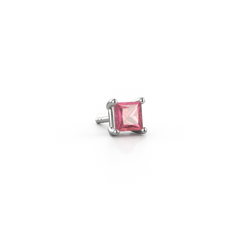 Bild von Männer Ohrstecker Dave SQR 950 Platin Turmalin rosa 4.5 mm