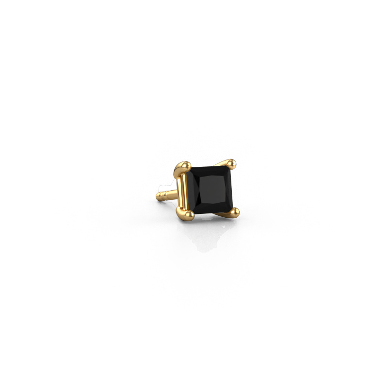 Image of Men's earring Dave SQR 585 gold Black diamond 0.60 crt