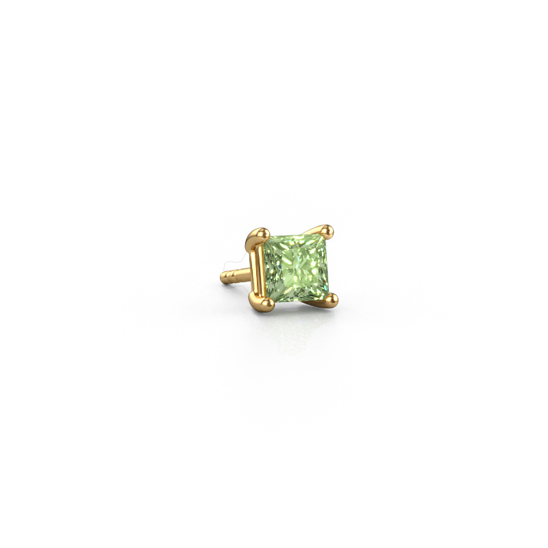 Image de Boucle d'oreille homme Dave SQR 585 or jaune Diamants synthétiques vert 4.5 mm