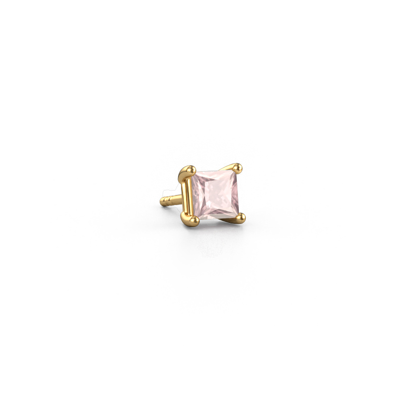 Bild von Männer Ohrstecker Dave SQR 585 Gold Morganit Champagner 4.5 mm