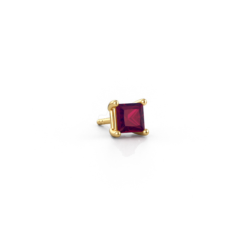 Immagine di Orecchino da uomo Dave SQR 585 oro Rodolite 4.5 mm