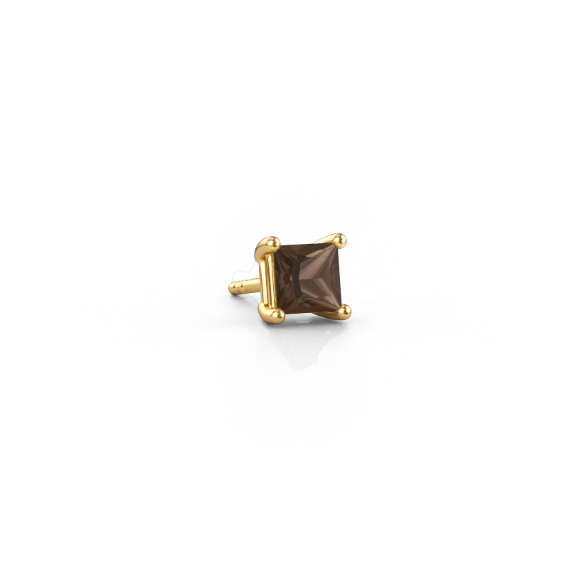 Immagine di Orecchino da uomo Dave SQR 585 oro Quarzo fumé 4.5 mm
