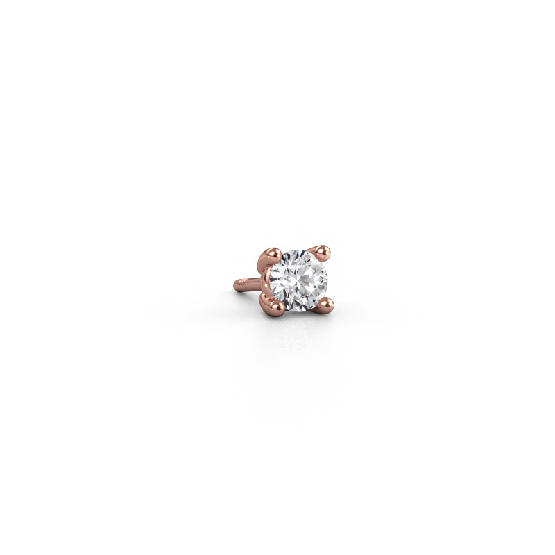 Image of Men's earring Dave RND 585 rose gold Diamond 0.30 crt