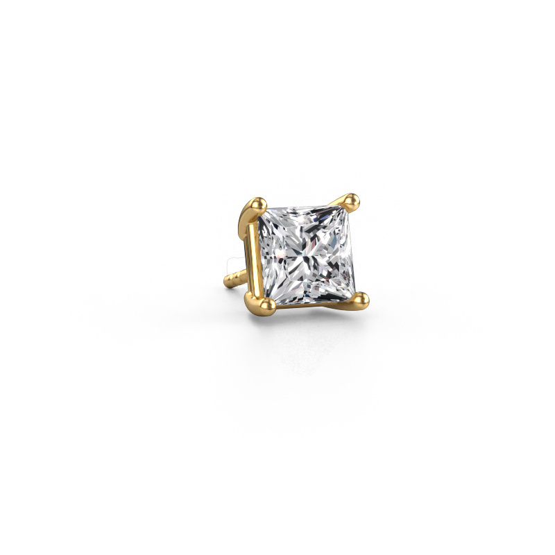 Image de Boucle d'oreille homme Dave SQR 585 or jaune Diamant synthétique 1.70 crt