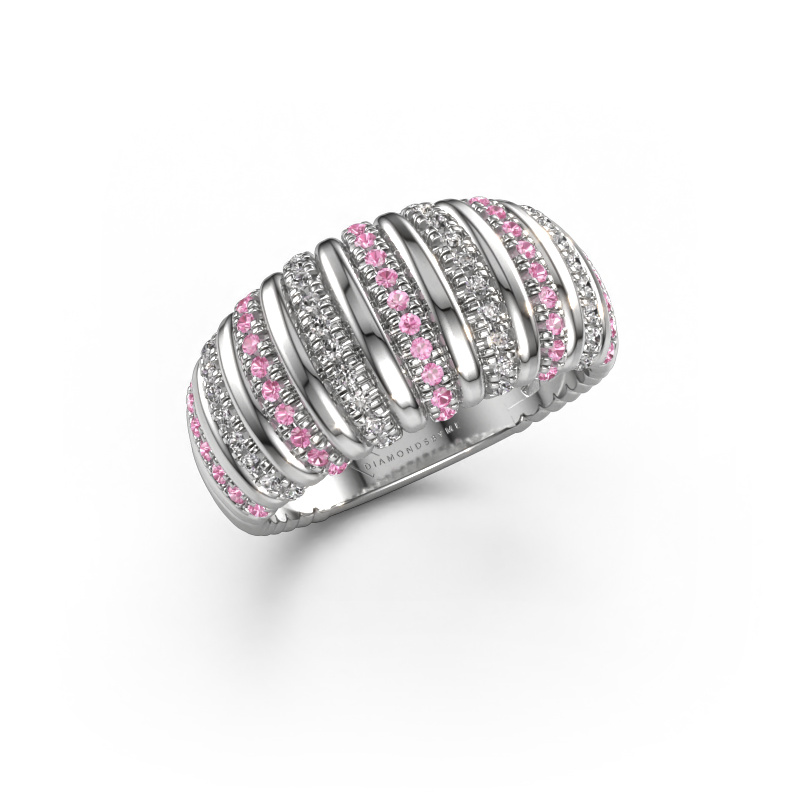 Image of Ring Dawn 10mm 585 white gold Pink sapphire 1 mm