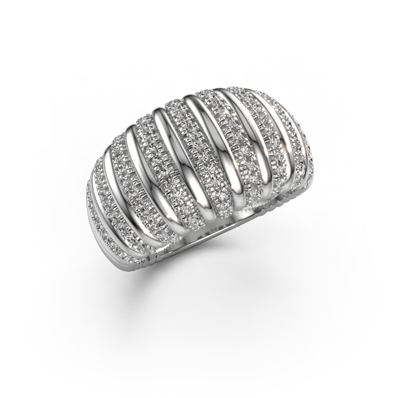 Afbeelding van Ring Dawn 12mm 585 witgoud Diamant 0.515 crt