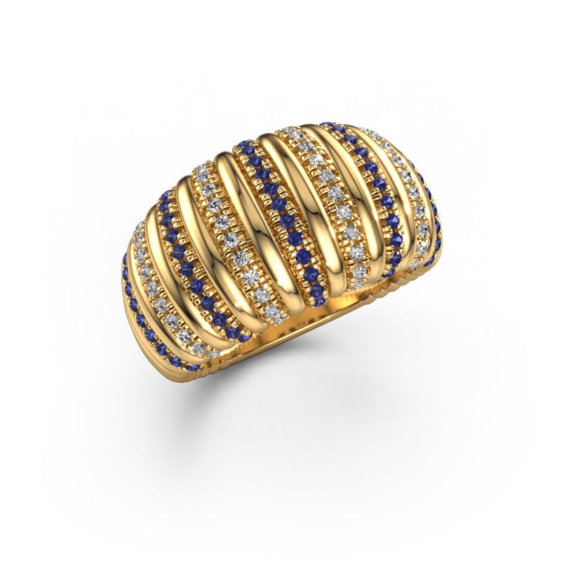 Image of Ring Dawn 12mm 585 gold Sapphire 1 mm