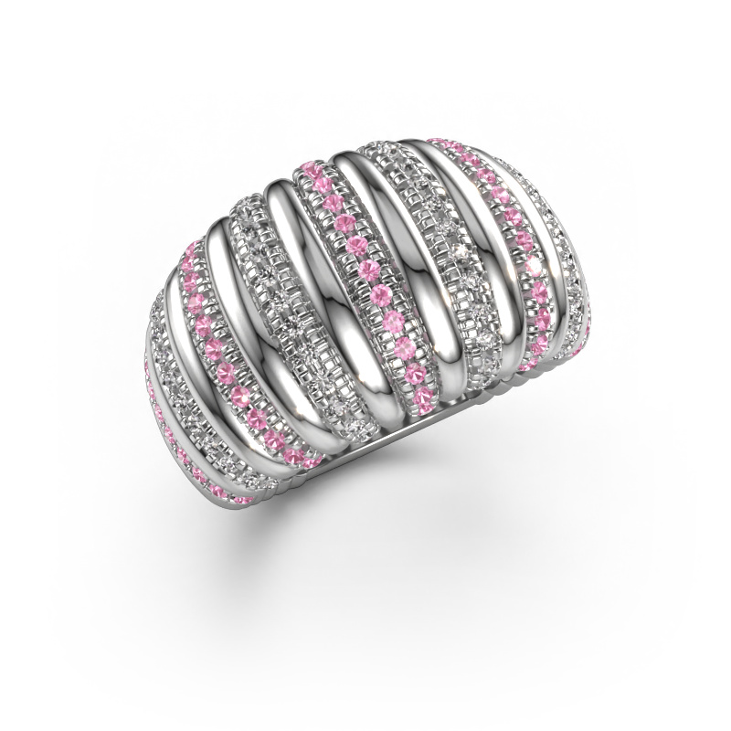 Image of Ring Dawn 14 mm 950 platinum Pink sapphire 1.1 mm