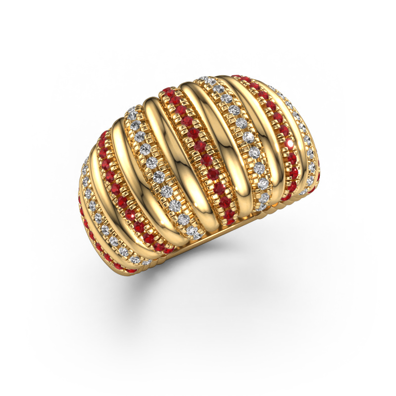 Image of Ring Dawn 14 mm 585 gold Ruby 1.1 mm