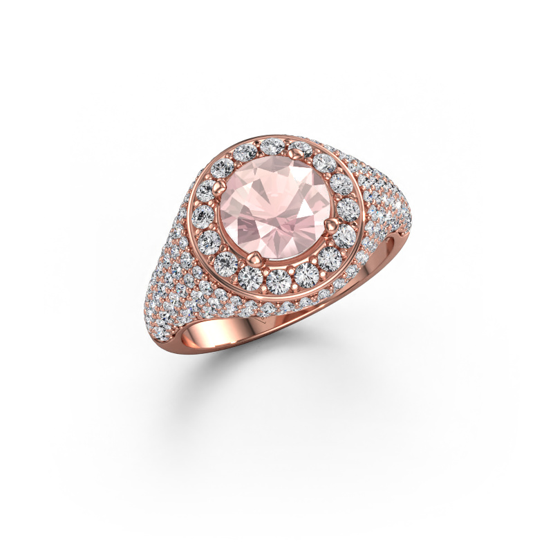 Image of Ring Dayle 585 rose gold Morganite champagne 7 mm