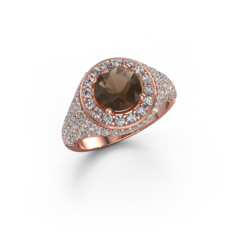 Image of Ring Dayle 585 rose gold Smokey quartz 7 mm