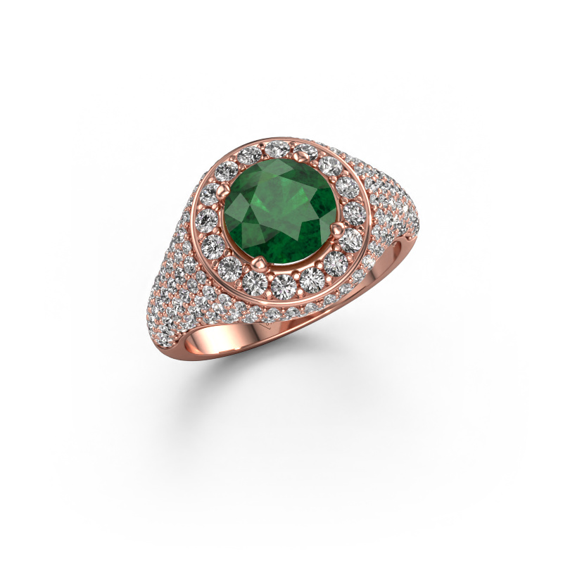 Image of Ring Dayle 585 rose gold Emerald 7 mm