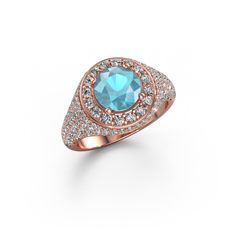 Image of Ring Dayle 585 rose gold Blue topaz 7 mm