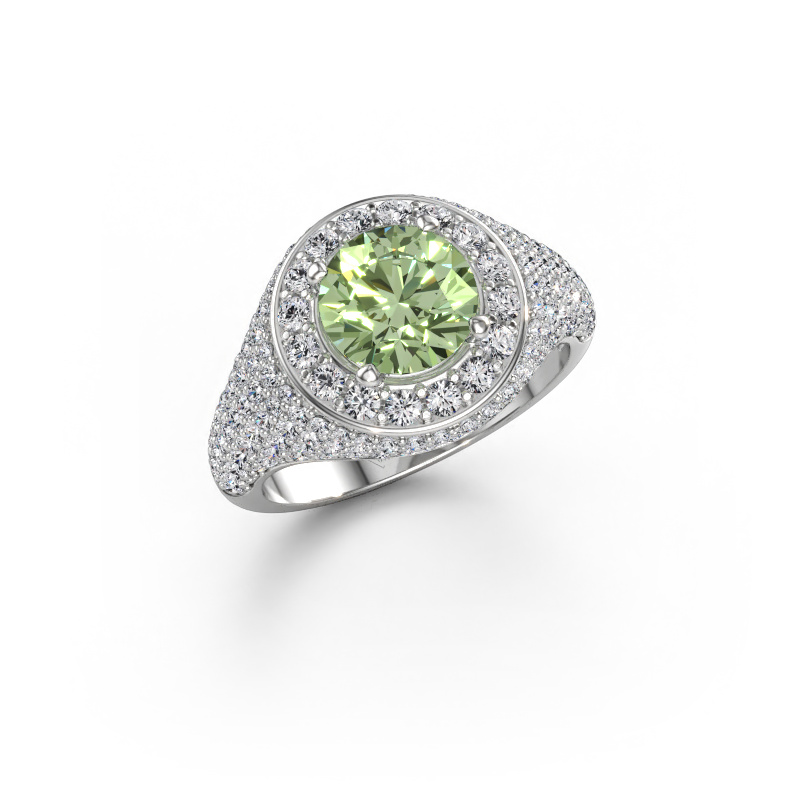 Immagine di Anello Dayle 585 oro bianco Diamante lab grown verde 7 mm