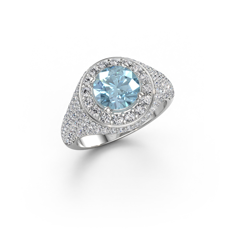 Immagine di Anello Dayle 950 platino Diamante lab grown blu 7 mm