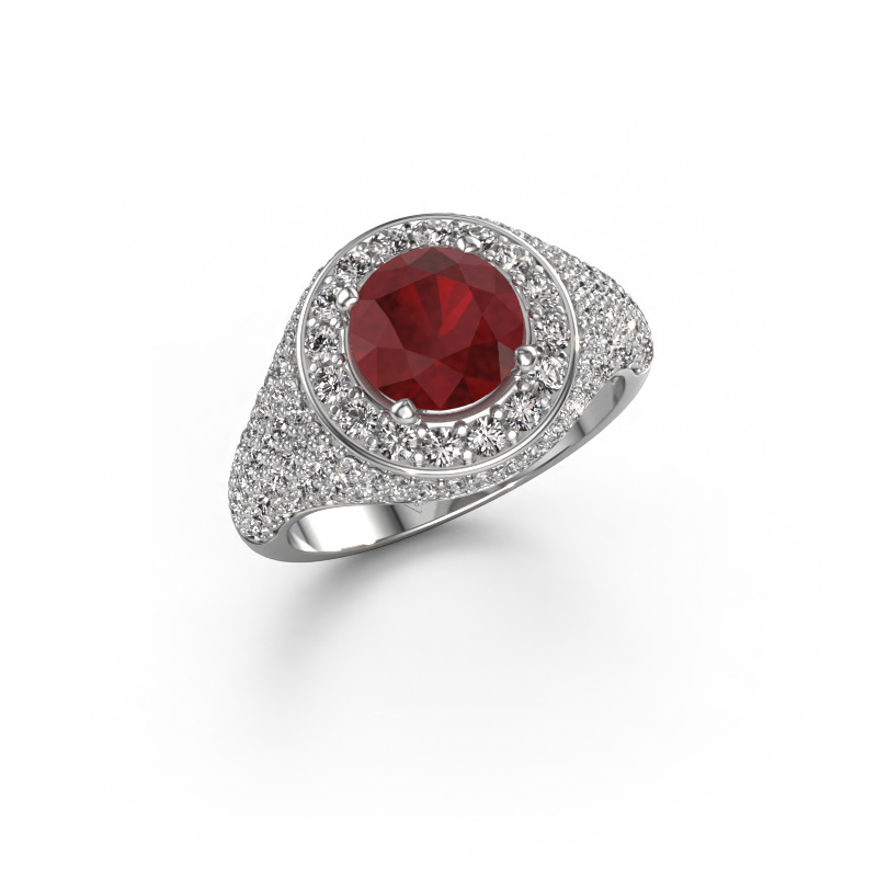 Image of Ring Dayle 585 white gold Ruby 7 mm