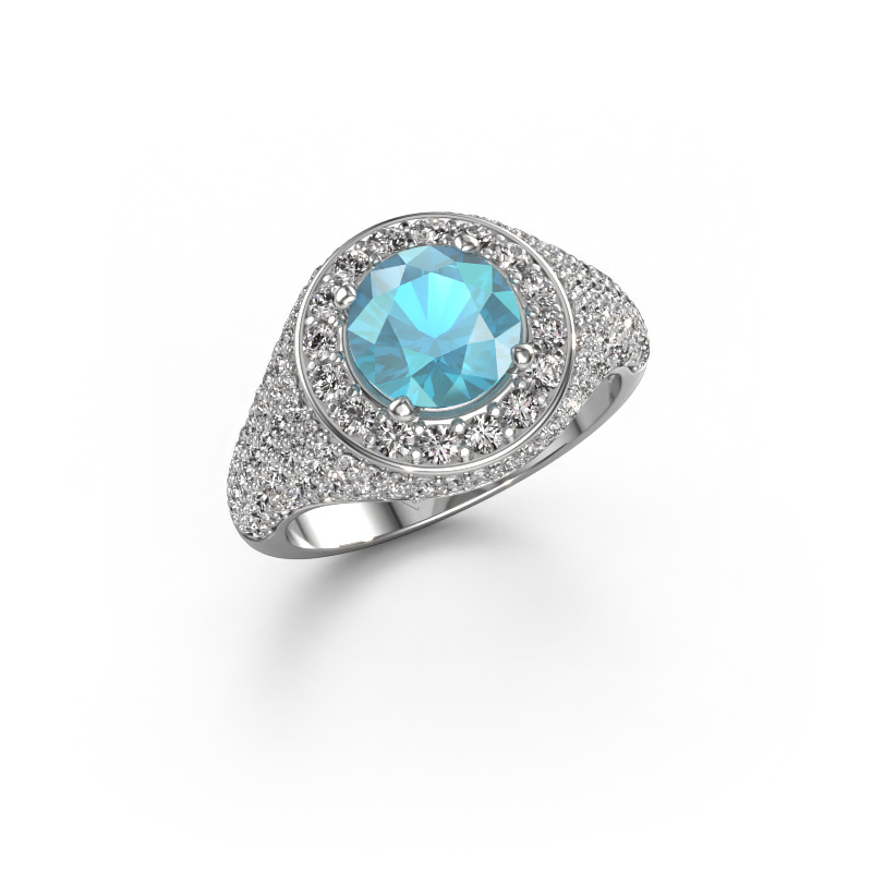 Bild von Ring Dayle 950 Platin Blau Topas 7 mm