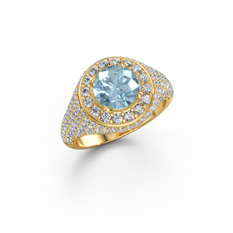 Immagine di Anello Dayle 585 oro Diamante lab grown blu 7 mm