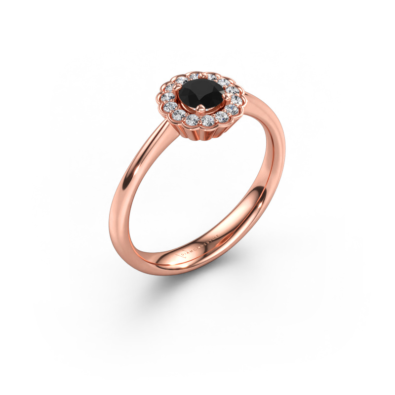 Bild av Förlovningsring Debi 585 roséguld Svart diamant 0.50 crt