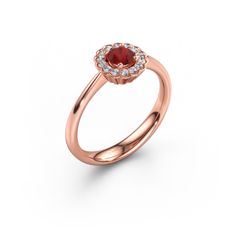 Immagine di Anello di fidanzamento Debi 585 oro rosa Rubino 4.2 mm