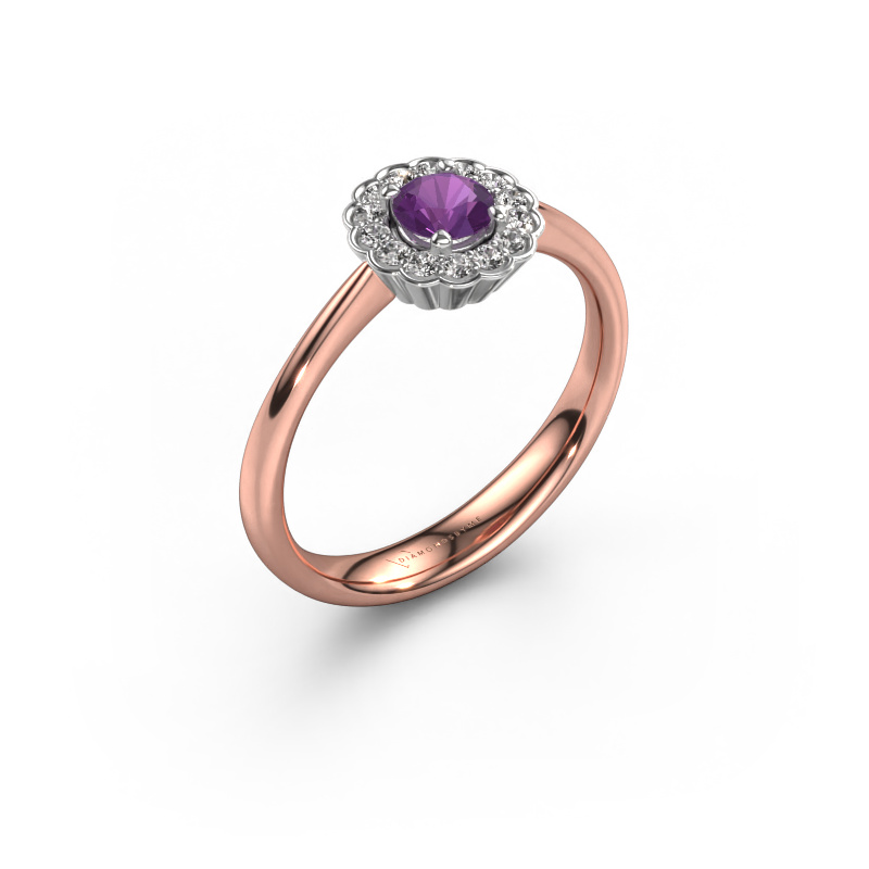 Image of Engagement ring Debi 585 rose gold Amethyst 4.2 mm