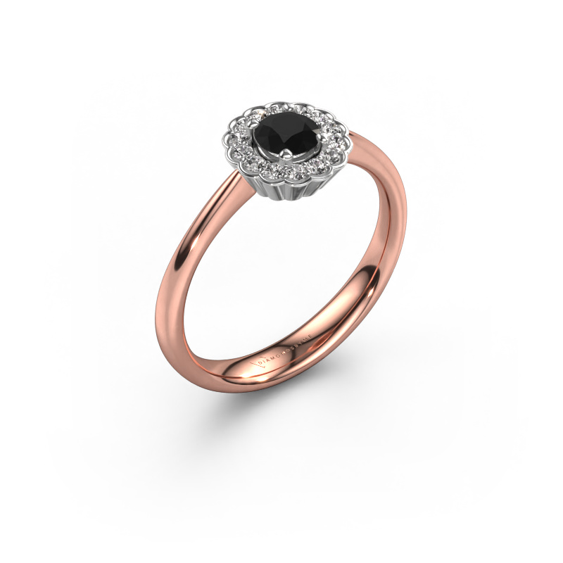 Image of Engagement ring Debi 585 rose gold Black diamond 0.50 crt