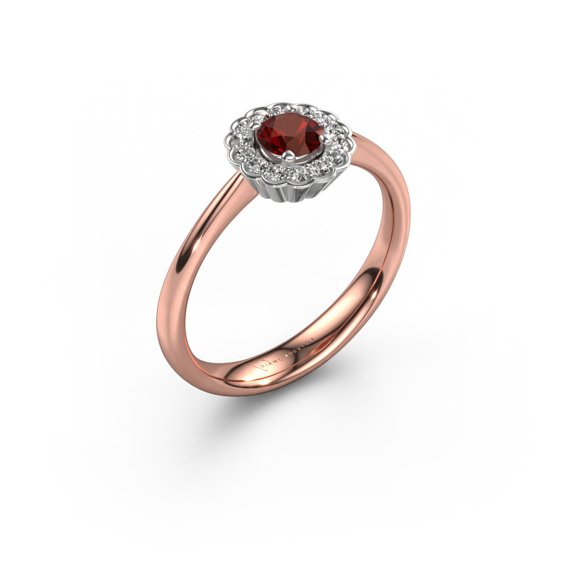 Image de Bague de fiançailles Debi 585 or rose Grenat 4.2 mm